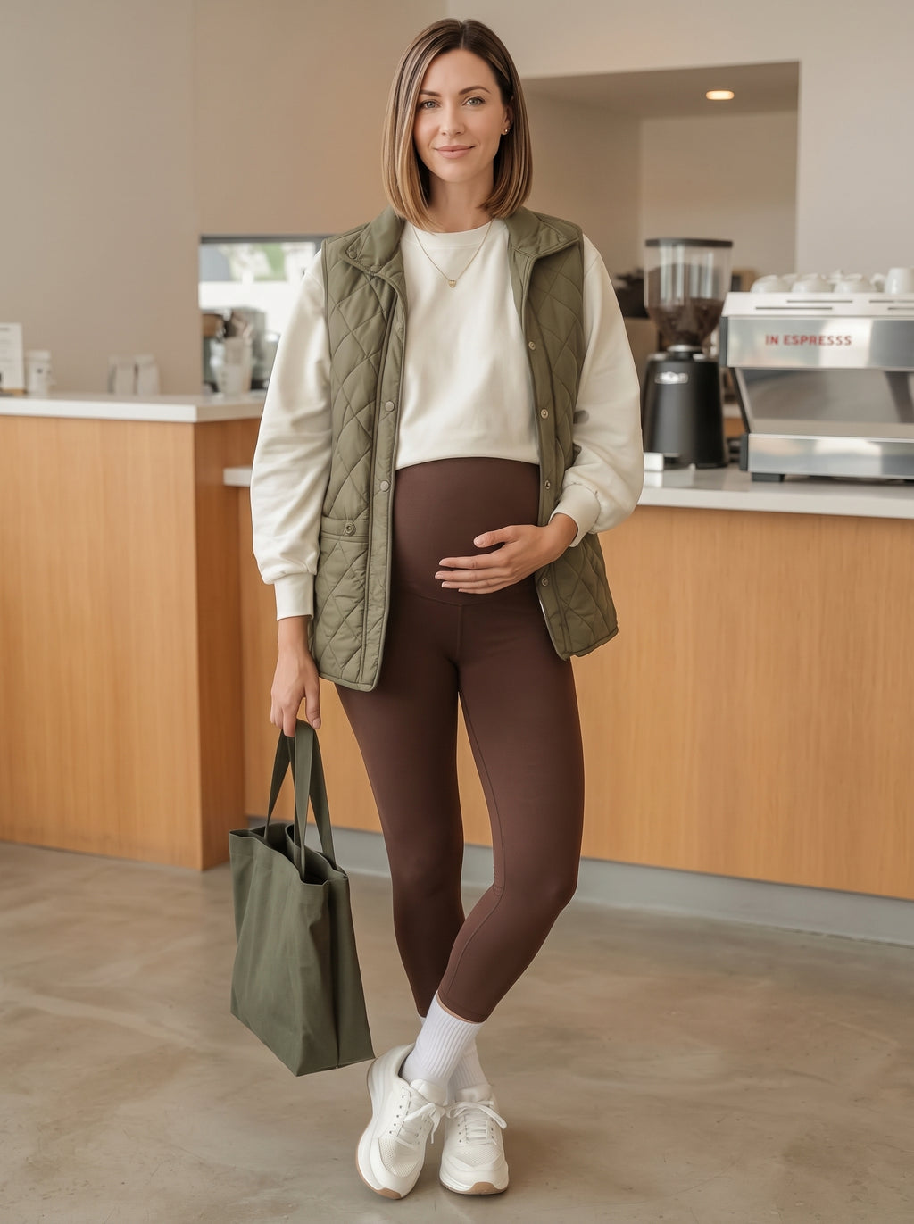 Leggings Nova – Premamá Sin Costura Delantera y Cintura Alta
