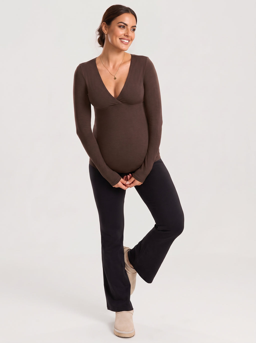 Snovi Selah – Camiseta Premamá y Lactancia Cruzada Manga Larga